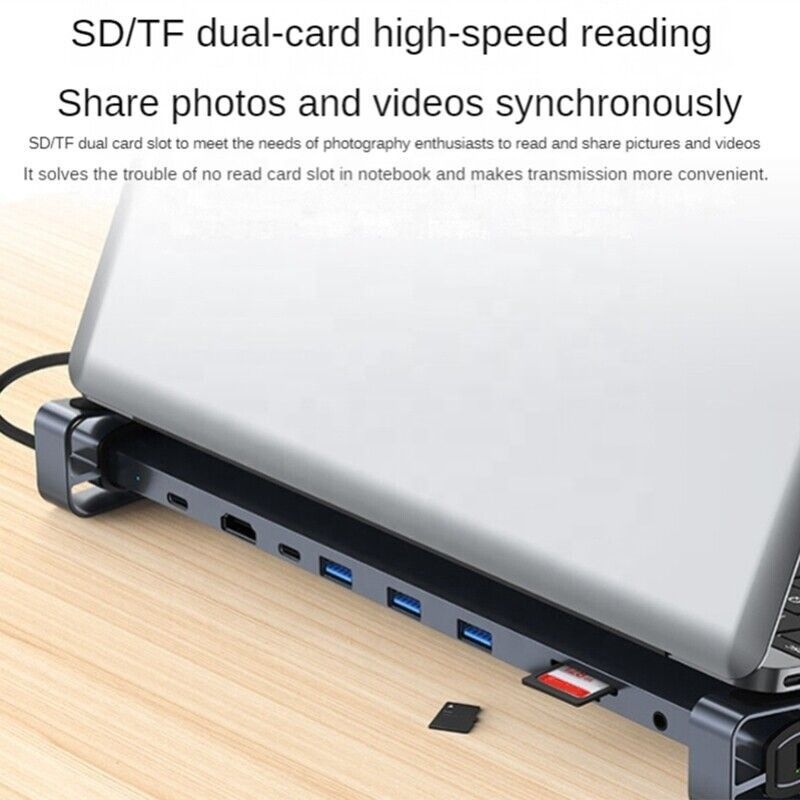 Interfejs USB 3.1 Typ 10 w 1 Hub typu C do szybkiego przesyłania danych i ładowania