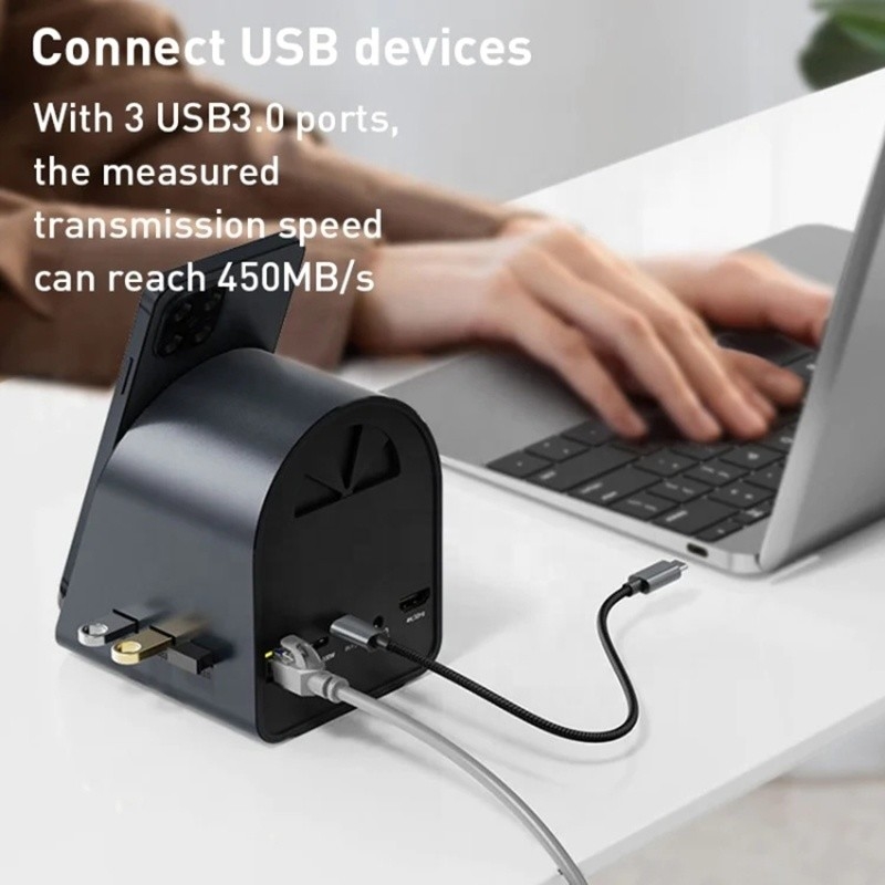 USB 3.1 10 w 1 Type-C Multiport Docking Station Hub z Gigabit Ethernet i 4K HD HDMI