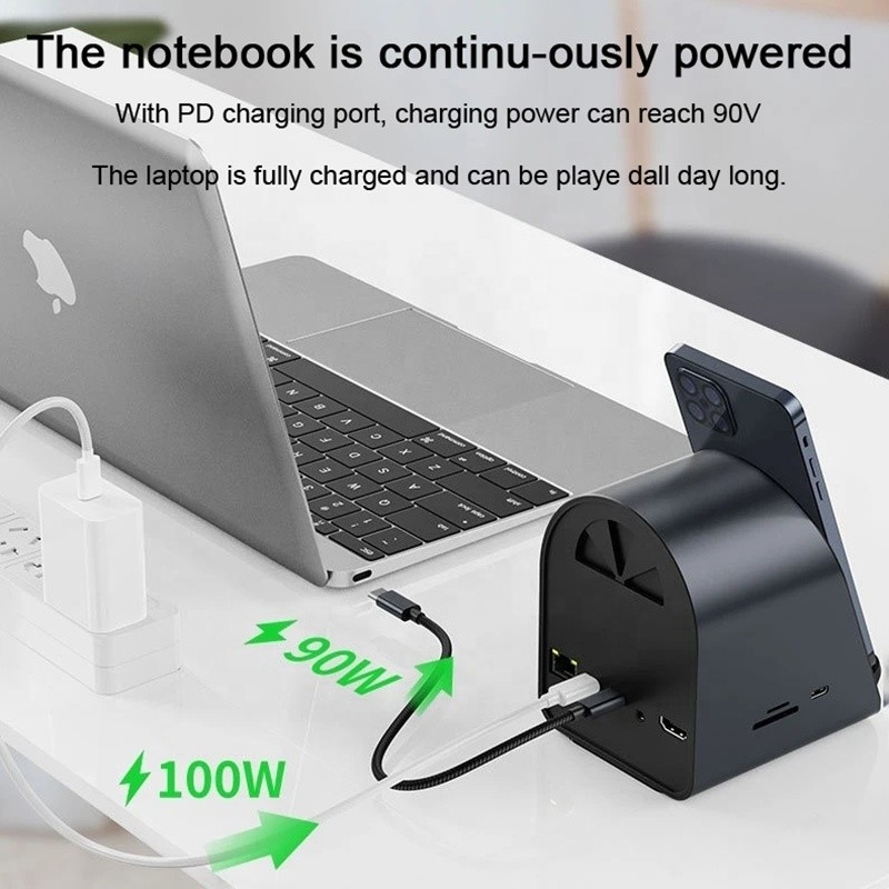 USB 3.1 10 w 1 Type-C Multiport Docking Station Hub z Gigabit Ethernet i 4K HD HDMI