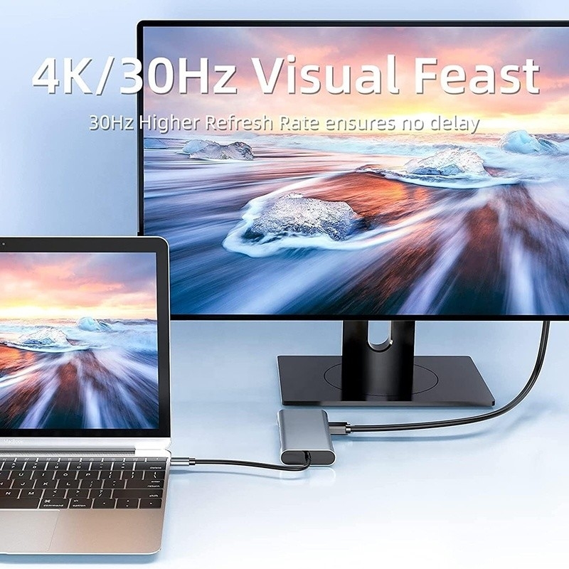 USB C Typ C 10 W 1 Docking Station z 4K HDTV VGA Lan RJ45 USB3.0 Card Reader PD