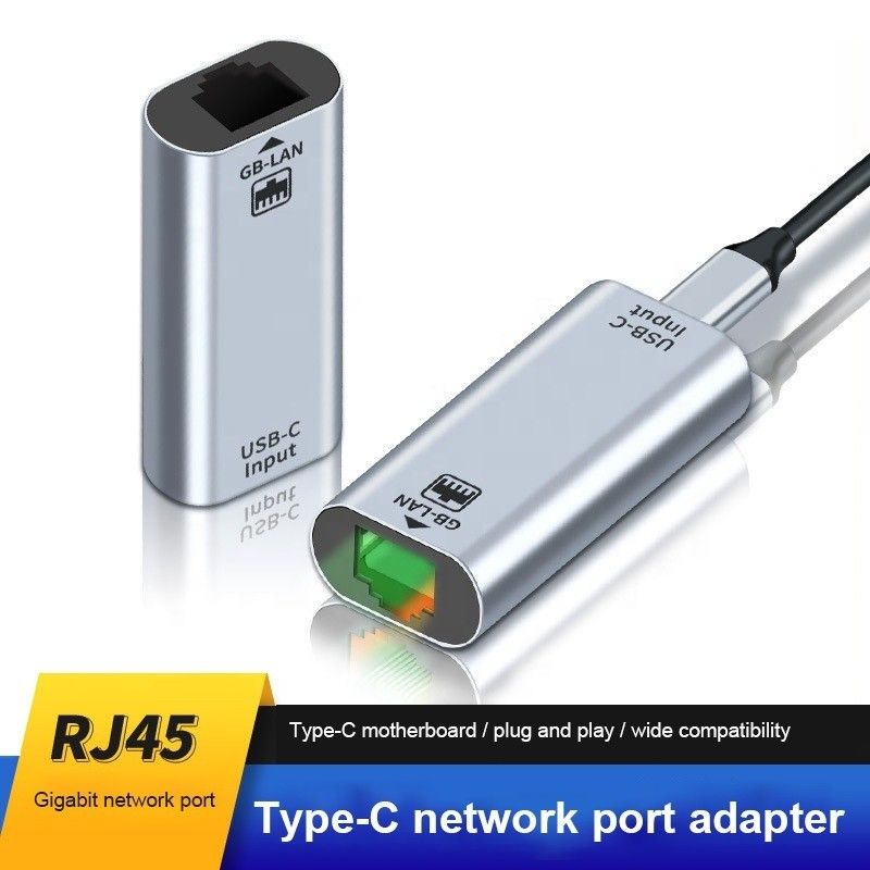 USB C Adapter z portem Ethernet 10/100/1000 Mbps Prędkość szybkiego połączenia sieciowego