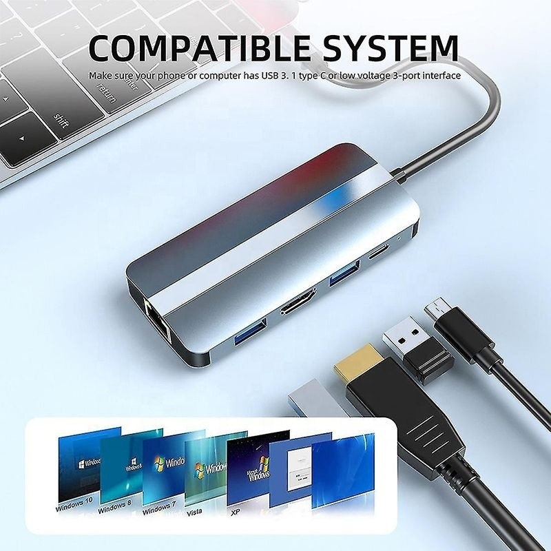 USB C Typ C Hub Multiport Dock Station z funkcją sieci ładowania transmisji wideo