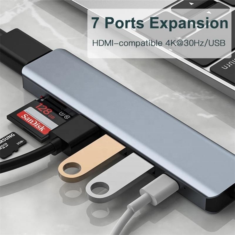 Adapter wielofunkcyjny typu C typu C-Hub do ładowania, przesyłania danych i wyjścia wideo