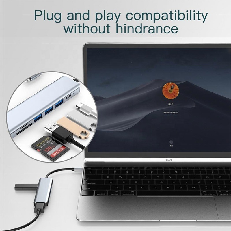 Adapter wielofunkcyjny typu C typu C-Hub do ładowania, przesyłania danych i wyjścia wideo