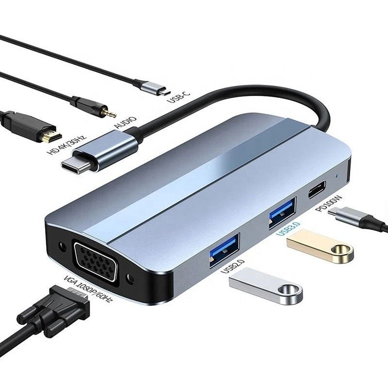 11 w 1 USB-C Hub Typ C do HDMI USB3.0 USB2.0 SD TF Adapter Hub z czytnikiem kart
