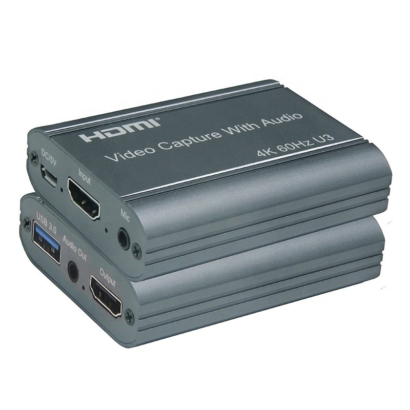 Profesjonalna 4K 60Hz HDMI do USB3.0 karta do nagrywania wideo z wyjściem audio i USB 3.0