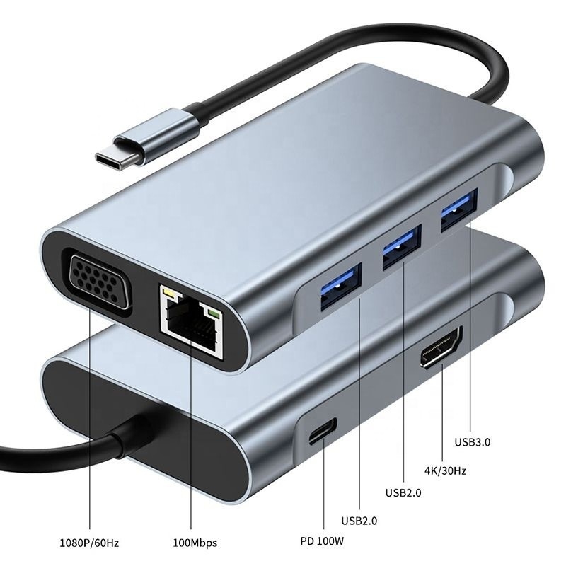 11 w 1 USB-C Hub Typ C do HDMI USB3.0 USB2.0 SD TF Adapter Hub z czytnikiem kart