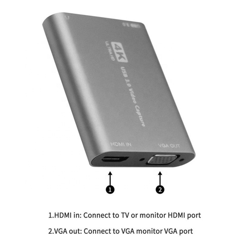 USB 3.0 HDMI Video Capture DVR Kartka z mikrofonem VGA Loop Out do komputera