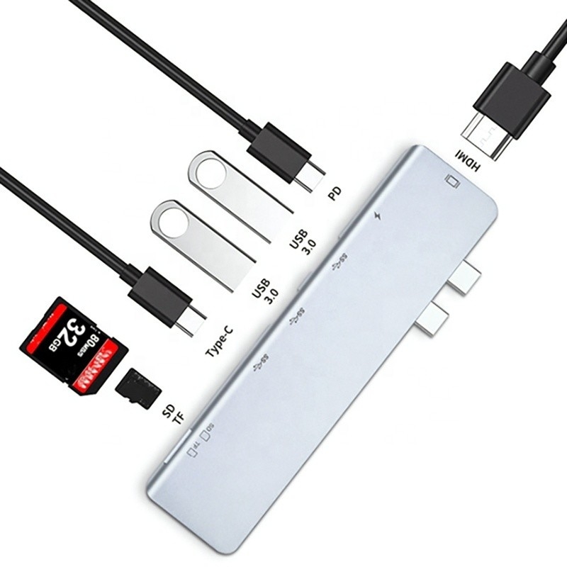 USB C Typ C 4K 30Hz HDMI USB 3.0 TF SD Adapter Hub Docking Station dla Macbook Pro