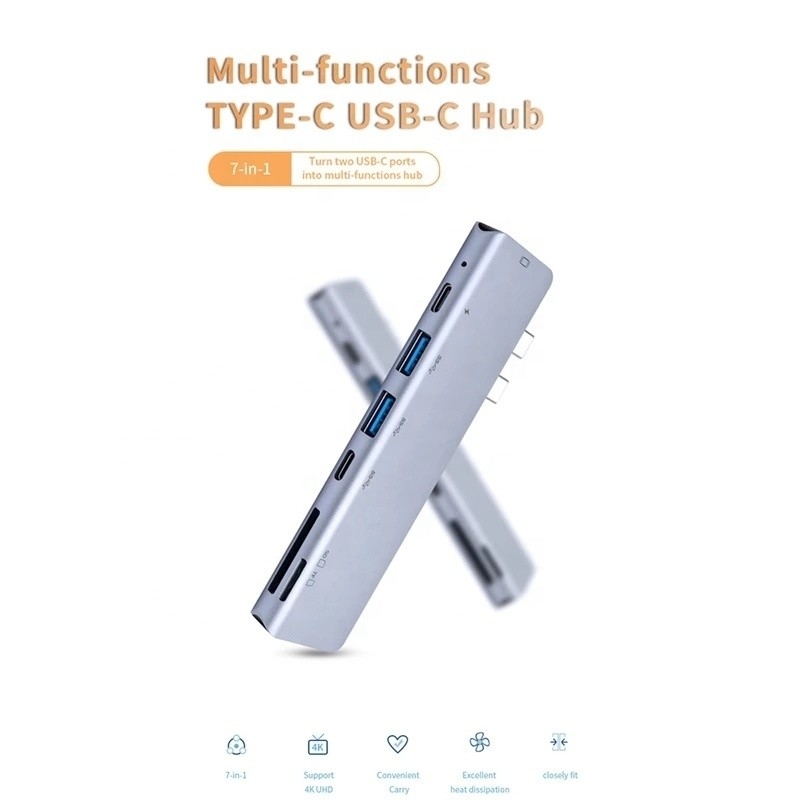 USB C Typ C 4K 30Hz HDMI USB 3.0 TF SD Adapter Hub Docking Station dla Macbook Pro