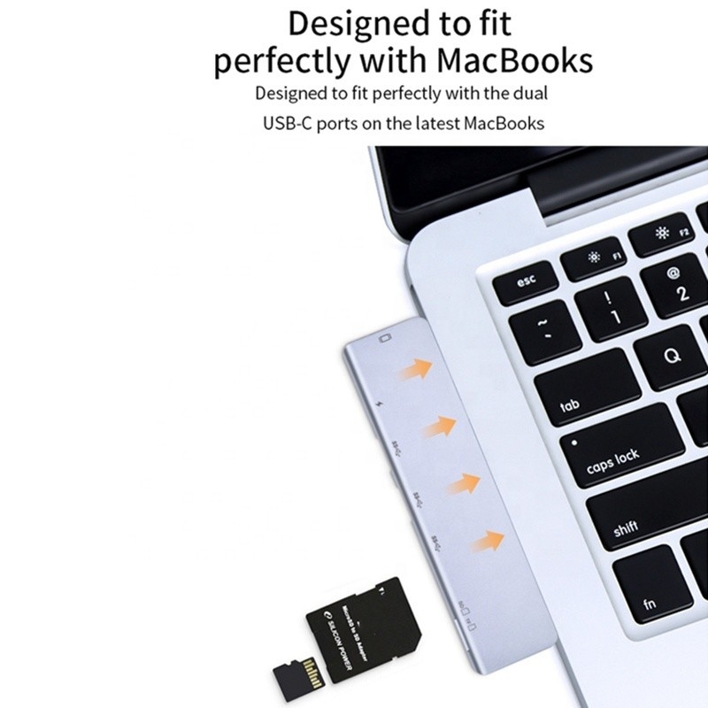 USB C Typ C 4K 30Hz HDMI USB 3.0 TF SD Adapter Hub Docking Station dla Macbook Pro