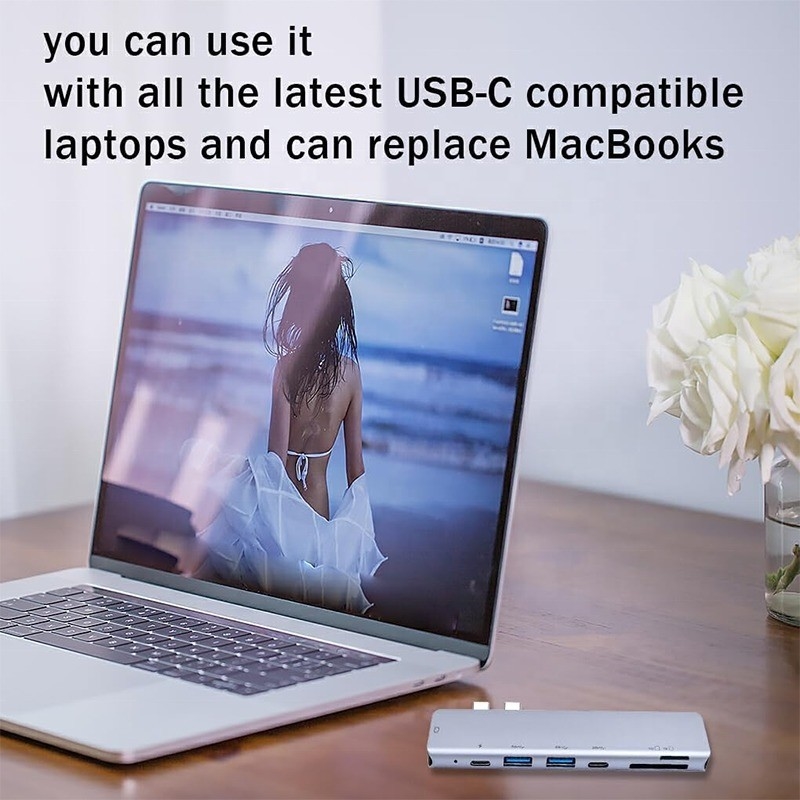 USB C Typ C 4K 30Hz HDMI USB 3.0 TF SD Adapter Hub Docking Station dla Macbook Pro