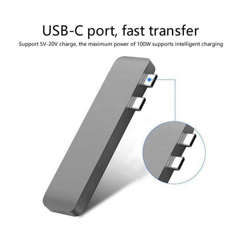 Stacja dokująca 7-w-2 węzło z podwójnym wejściem typu C i typem interfejsu USB 3.1