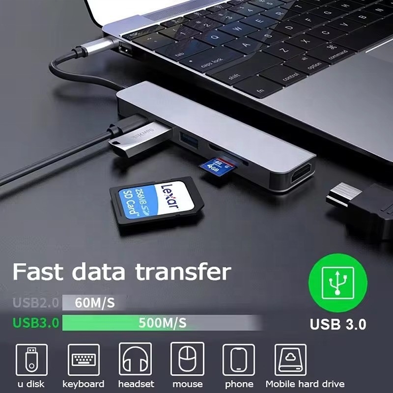USB 3.1 Docking Station Hub z czytnikiem kart SD 4K HDMI USB3.0 TF i 87W PD Charging