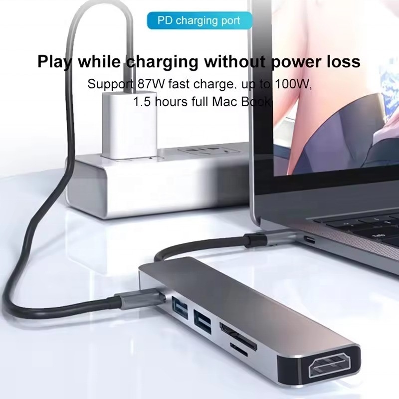 USB 3.1 Docking Station Hub z czytnikiem kart SD 4K HDMI USB3.0 TF i 87W PD Charging