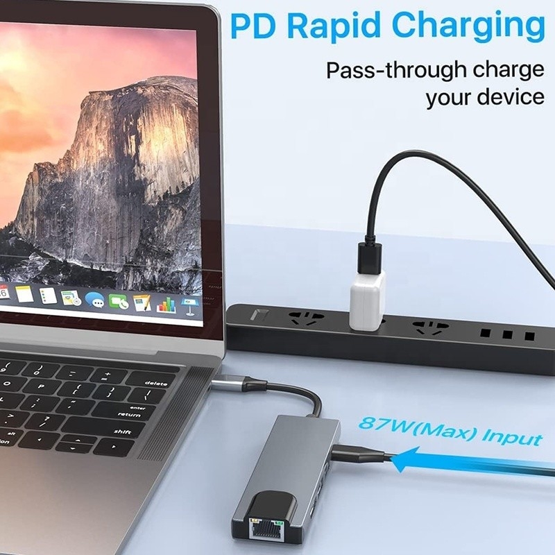 Adapter USB C 13 w 1 4K HDMI Hub Typ C do HDMI 4K USB 3.0 2.0 PD Konwerter ładowania