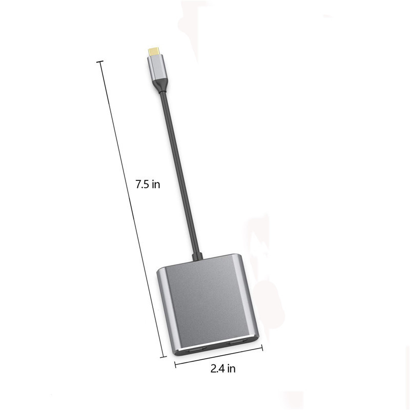 Stacja dokująca 4-w-1 z 2 podwójnymi portami HDMI 4K i adapterem USB-C typu C do podwójnych HDMI
