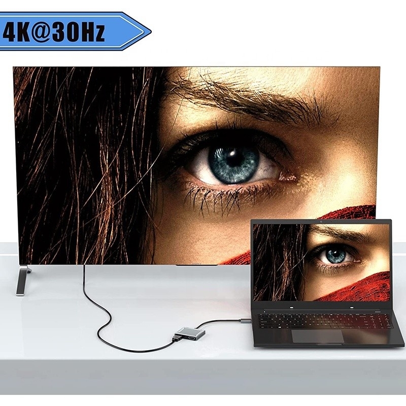 USB C Type C Interface Connector Dual HDMI Adapter 4K 4 w 1 USB 3.0 Hub For Laptop