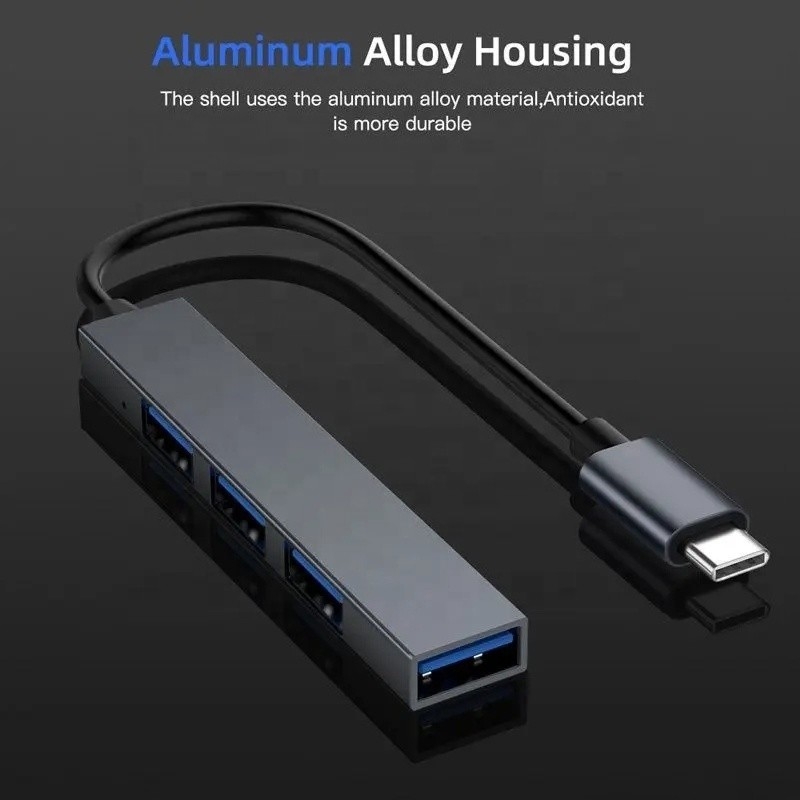 Typ C Interfejs 4 w 1 14 portów Hub Typ C OTG do USB 3.0 2.0 Adapter Stop aluminiowy