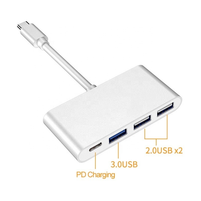 USB 3.1 Interfejs 4-w-1 Typ C Hub Wielokrotny adapter do szybkiego przesyłania danych
