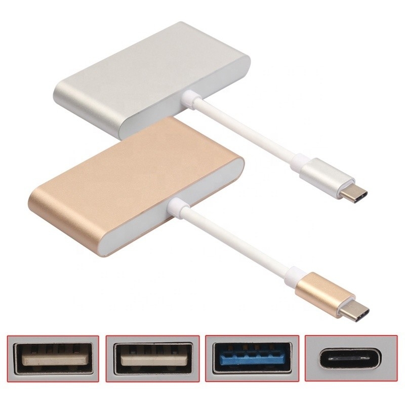 USB 3.1 Interfejs 4-w-1 Typ C Hub Wielokrotny adapter do szybkiego przesyłania danych
