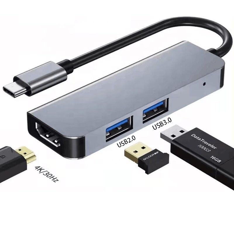 USB C Hub z 4K HDMI i USB 3.0 wysokiej prędkości Kompatybilny z Windows Mac