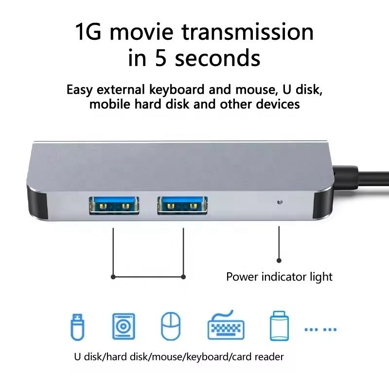 USB C Hub z 4K HDMI i USB 3.0 wysokiej prędkości Kompatybilny z Windows Mac