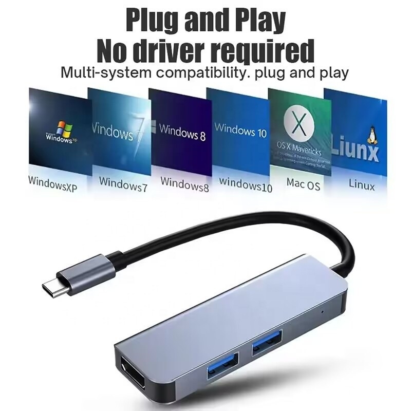 USB C Hub z 4K HDMI i USB 3.0 wysokiej prędkości Kompatybilny z Windows Mac
