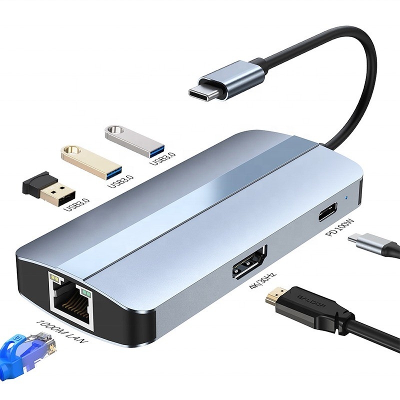 12-w-1 adapter USB C OEM Multiport Hub z 4K HDMI USB 3.0 RJ45 Lan Ethernet