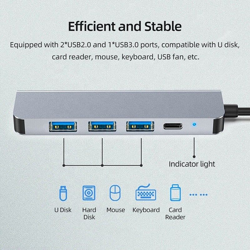 Dostosowany 6-w-1 USB C Type-C Hub do 4K HDMI i USB 3.0 dla Macbooka OEM / ODM