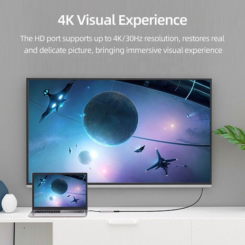 Dostosowany 6-w-1 USB C Type-C Hub do 4K HDMI i USB 3.0 dla Macbooka OEM / ODM