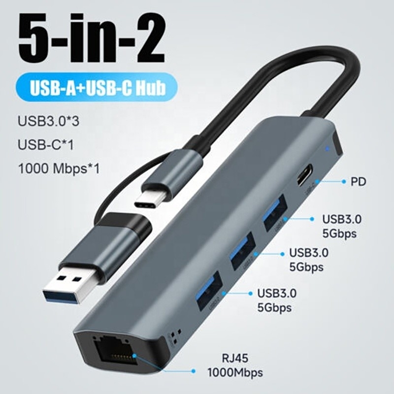 12-w-jednym adapter multimort USB C Hub Docking Station z interfejsem USB 3.1 i RJ45 Gigabit Ethernet