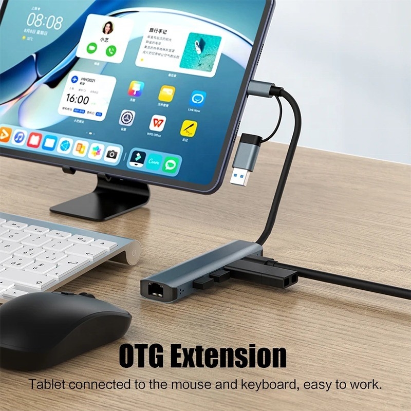12-w-jednym adapter multimort USB C Hub Docking Station z interfejsem USB 3.1 i RJ45 Gigabit Ethernet