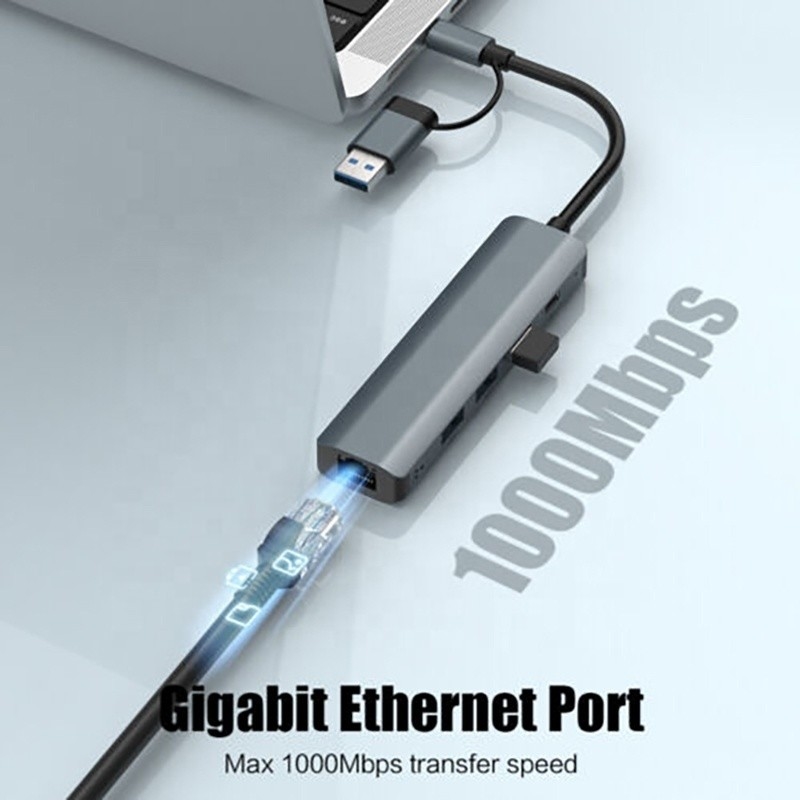 12-w-jednym adapter multimort USB C Hub Docking Station z interfejsem USB 3.1 i RJ45 Gigabit Ethernet
