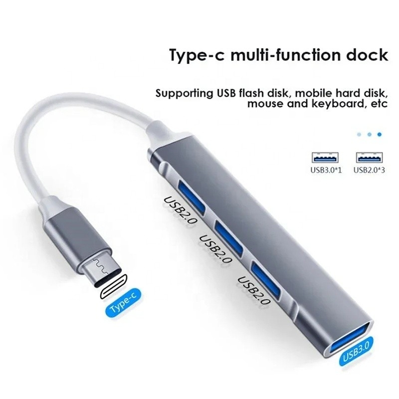 Aluminiowy 4 port USB typu C do USB 3.0 2.0 Data Hub dla szybkiego przesyłania danych