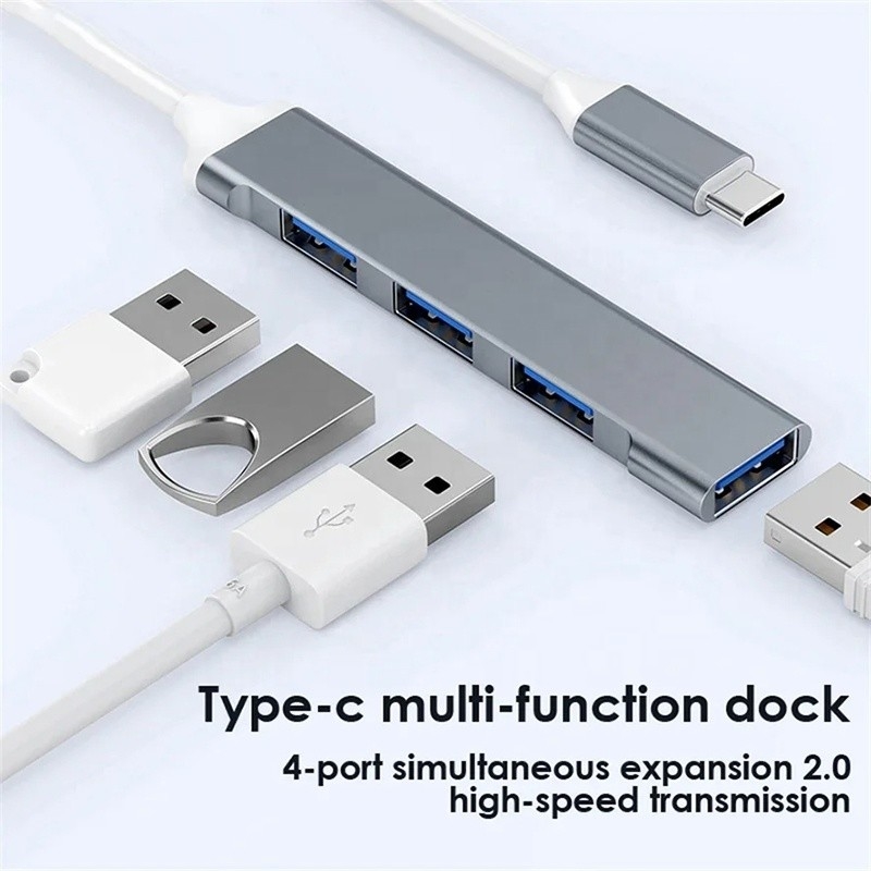 Aluminiowy 4 port USB typu C do USB 3.0 2.0 Data Hub dla szybkiego przesyłania danych
