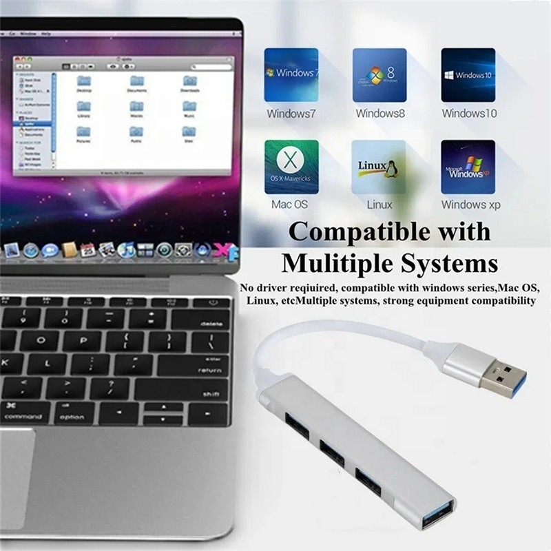 Aluminiowy 4 port USB typu C do USB 3.0 2.0 Data Hub dla szybkiego przesyłania danych