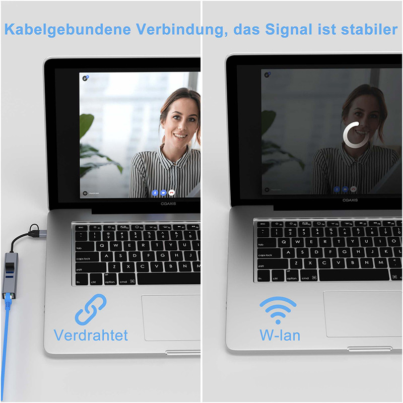 Adapter LAN typu C USB 6-w-2 USB C Hub z 3 portami USB 3.0 i RJ45 Gigabit LAN Interface