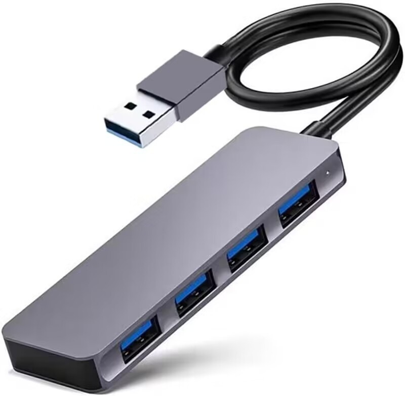 Wysokiej prędkości 4 porty USB 3.0 HUB 5Gbps USB C Przenośny z adapterem zasilania dla PC Mac Laptop