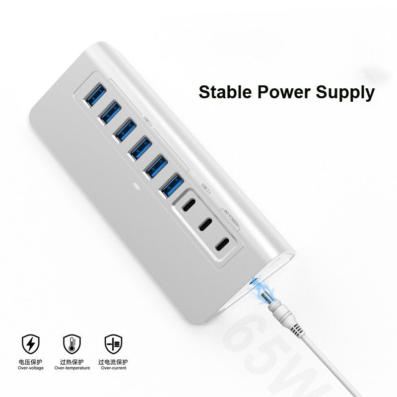 10 portów USB C Hub Przenośny USB C Hub Typ C do 4 portów USB A