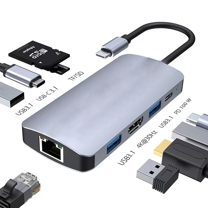 13 w 1 USB C Hub Docking Station Dual Display Triple Display z dźwiękiem