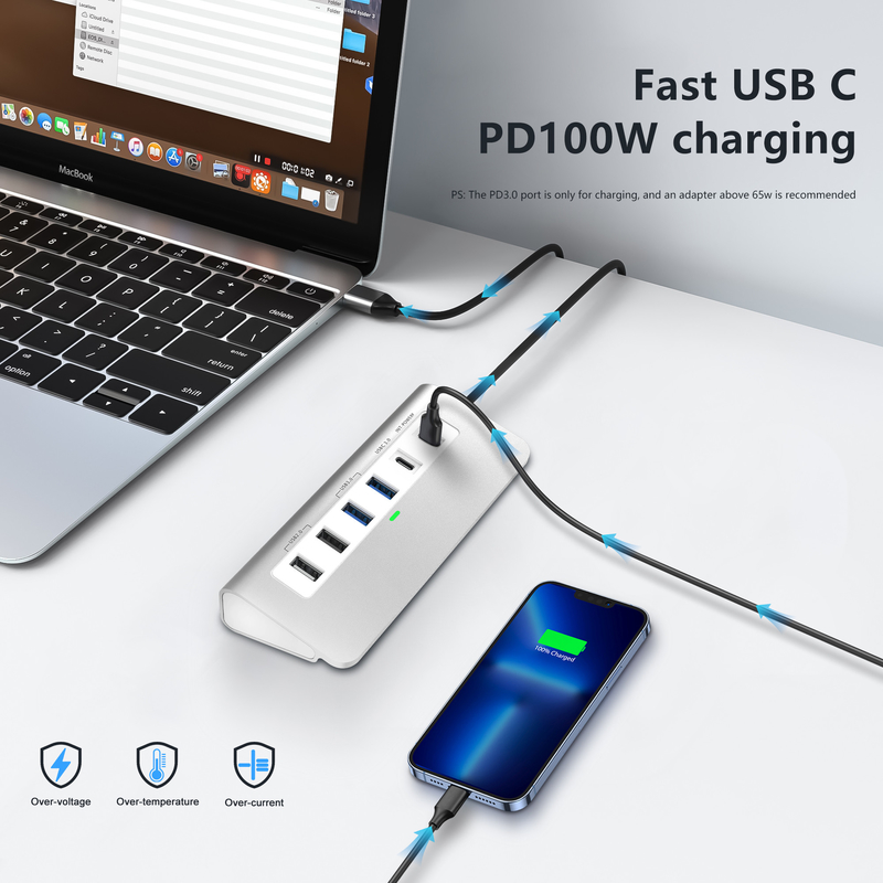P9 USB C Hub 9 w 1 porty USB-C Docking Station i łatwe podłączenie do urządzenia