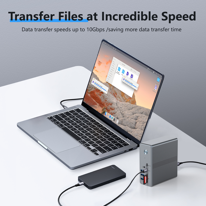 18 w 1 USB-C Docking Station Wysoka rozdzielczość do 4K z trybem rozszerzania łącza wyświetlacza