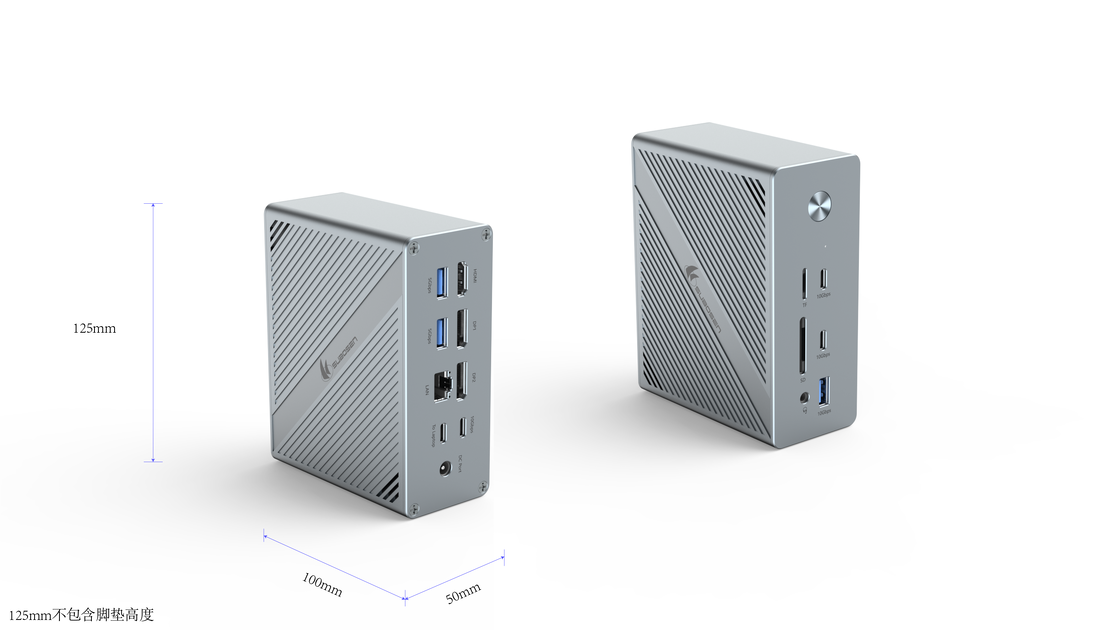 Kompaktny węzeł rozszerzający USB C wyposażony w czytnik kart SD HDMI USB 3.0 Ethernet i zasilacz obsługujący wiele systemów operacyjnych