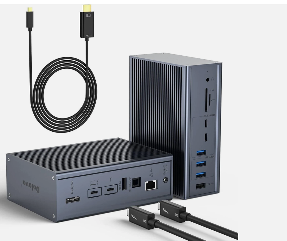 16-w-1 Thunderbolt 3 Docking Station z prędkością 40 Gbps DP1.4 wyjście i 65W PD ładowania