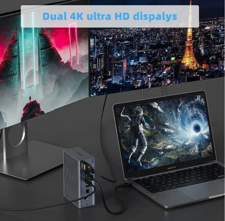 16-w-1 Thunderbolt 3 Docking Station z prędkością 40 Gbps DP1.4 wyjście i 65W PD ładowania