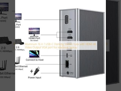 Aluminium 16 w 1 USB-C Docking Station huby z HDMI 4K Video Output port VGA dla laptopa Macbook