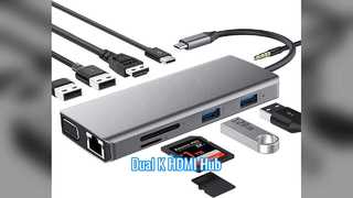 0 In Hub USB C Podwójny adapter HDMI K 60 Hz